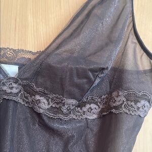 Calvin Klein Gray Lace Detail Top
